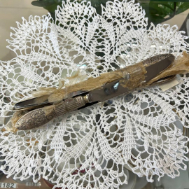 Столовые ножи "Ромашка" Режевский МЗ. Мнц с серебрением, нерж сталь. Цена за 6шт. Картинка 2